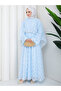 Flower-Patterned Lace Dress with Double Layered Veil and Gold Chain Belt.. 2 Pieces of Lace Poncho - 5