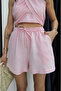 Pink Halter Neck Bustier Shorts Set - 2Y30361 - 6