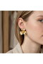 Flower Model Gold Steel Earrings - Tarnish-Resistant Design Earrings - 6