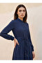 Midi Shirt Dress with Drawstring Waist - 5