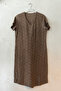 Light Brown V-Neck Short Sleeve Lined Brodelee Casual Cotton Woven Dress 113 55 - 2