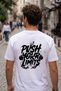 Push Your Limits Printed Oversize Unisex T-Shirt 100% Cotton Streetwear White T-Shirt