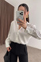 Ecru Satin Buttoned Shirt - 2Y251073 - 2