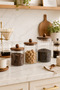 Acacia Lid Line Glass Jar Set of 3 750 ml 1150 ml 1550 ml Kitchen Storage Container - 5