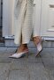 Women's Black Polka Dot Open Toe Thin Heeled Shoes