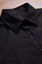 Black Textured Sleeve and Collar Detail Shirt - 5