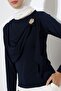 Women's Sandy Brooch Detailed Draped Blouse - 2