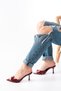 Zri̇n-716 Burgundy Patent Leather Pointed Toe Heeled Slippers 9 cm - 4