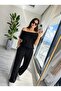 Week's Favorite Women's One-Shoulder Detailed Side Stripe Viscose Two-Thread Two-Piece Set - 4
