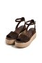 Zaren Women's Wedge Heel Sandals Straw Sole Open Toe Single Strap Ankle Strap Espadrille Summer - 2