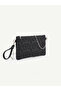 Women's Starry Silvery Chain Strap Gray Portfolio & Clutch Bag