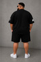 Men's Large Size Oversize Printed Shorts Set 100% Cotton 2-Piece Set Casual Sports Combination - 3