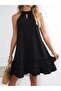 Women's Off-The-Shoulder Halter Neck Ruffled Short Sandy Dress - 3