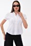 Women's Short Sleeve Shirt with Ruffle Collar 260460 - 3