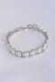 Vip Series Brass Zircon Stone Silver Color Baguette Waterway Model Bracelet