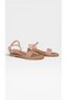 Women's Ankle Strap Imported Stone Detailed Wedge Sole Sandals Beige - 4