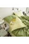 Duvet Cover Set King Size 4 Pcs, Soft Washed Cotton Bedding Set - Matcha Orange