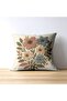 Floral Patterned Runner and Set of 2 Throw Pillow Covers – Raschel Fabric Digital Print Decorative Table Runner - 4