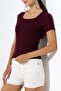 Women's Buzzy Ribana Square Neck Short Sleeve Blouse - 7
