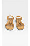 Women's Imported Stone Detailed Anatomical Comfortable Sole Sandals with Elastic Back Camel - 4