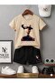 Summer Children's T-Shirt Shorts Unisex (Kicking Panda Printed)