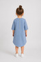 100% Cotton Asymmetrical Girls' Combed Cotton Dress 4137 - 2