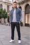 New Season Men's Ribbed Tracksuit Set, Smoked - 2