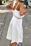 Halter Neck Halter Top Blouse with Belt Detail - 6