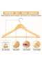 Wooden Hangers, Natural Wood Clothes Hangers, Wooden, 45 cm, Set of 20 - 3
