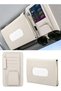 3-in-1 Car Tissue Box Holder Set with Universal Air Vent Phone Holder, Card Organizer, Pen Holder & Sunglasses Storage, Premium PU Leather Organizer for Cars, SUVs & Trucks, Black & Beige - 3