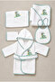 Newborn Embroidered Baby Bathrobe Set 5 Pieces Compatible with 0-2 Years Old 100% Cotton Curly Towels - Baby