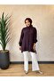 7558 Right Chest Beaded Floral Embroidered Tunic Plum - 2