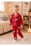 100% Cotton Long Sleeve Buttoned Seasonal Teddy Bear Patterned Soft Textured Top and Bottom Unisex Baby Pajama Set