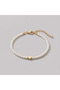 Pearl Beaded Heart Figured Gold Color Women's Anklet