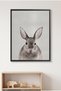 Watercolor Rabbit Kids Wall Art | Portrait Framed Canvas Print | Luxury Modern Decor for Kids Room