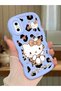 iPhone XS Compatible Case Camera Protector Blue Silicone Couple Phone Case Kitty Pattern