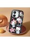 Redmi 13C Compatible Case Camera Protector Black Silicone Couple Phone Case with Kitty Pattern - 2