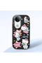 Vivo V50 Compatible Case Camera Protector Black Silicone Couple Phone Case Kitty Patterned