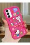 Samsung Galaxy A14 Compatible Case Camera Protector Red Silicone Couple Phone Case Kitty Pattern