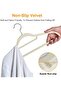 Velvet Clothes Hangers,360 Degree Rotatable Hook, Beige 43 cm, Set of 20 - 5