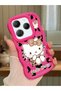 Infinix Hot 40 Pro Compatible Case Camera Protector Red Silicone Couple Phone Case Kitty Pattern