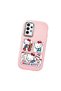 Samsung Galaxy A32 Compatible Case Camera Protector Pink Silicone Couple Phone Case with Kitty Pattern - 3