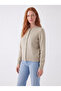 Women's Crew Neck Buttoned Beige Knitwear Cardigan - 4