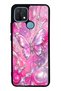 Oppo A15 Pink Prism Butterfly Design Glossy Phone Case