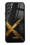 Samsung A34 Golden Leopard X Design Glossy Phone Case