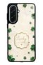 Samsung A37 Ivory Glossy Phone Case with Lucky Clover Design