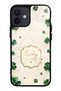 iPhone 12 Mini Ivory Glossy Phone Case with Lucky Clover Design