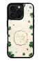 iPhone 16 Pro Ivory Lucky Clover Design Glossy Phone Case