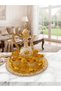 Luxury 6-Person Gold Gilded Zamzam Set & Sherbet Bowl Catering Set - with Embroidered Tray - 72