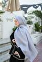 Jacquard Ethnic Pattern Vellure Shawl - Gray - 3